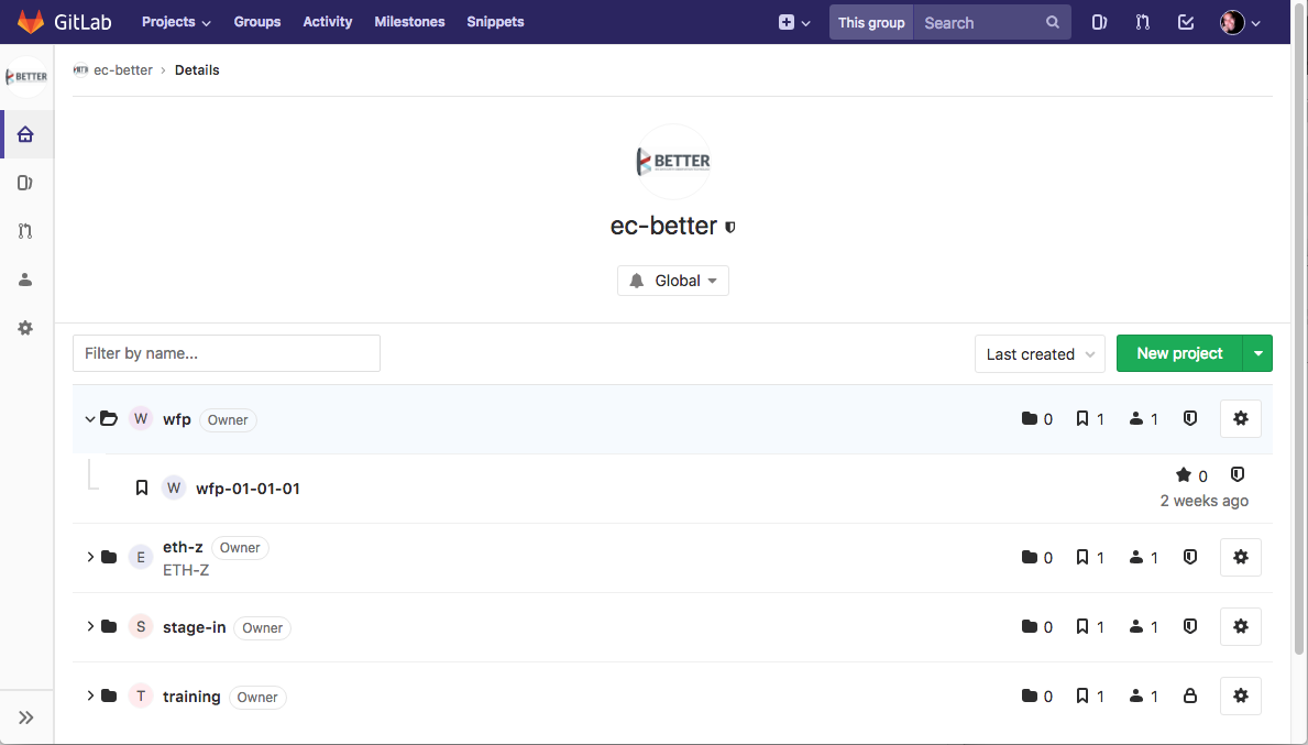 Gitlab software repository for BETTER data transformation application